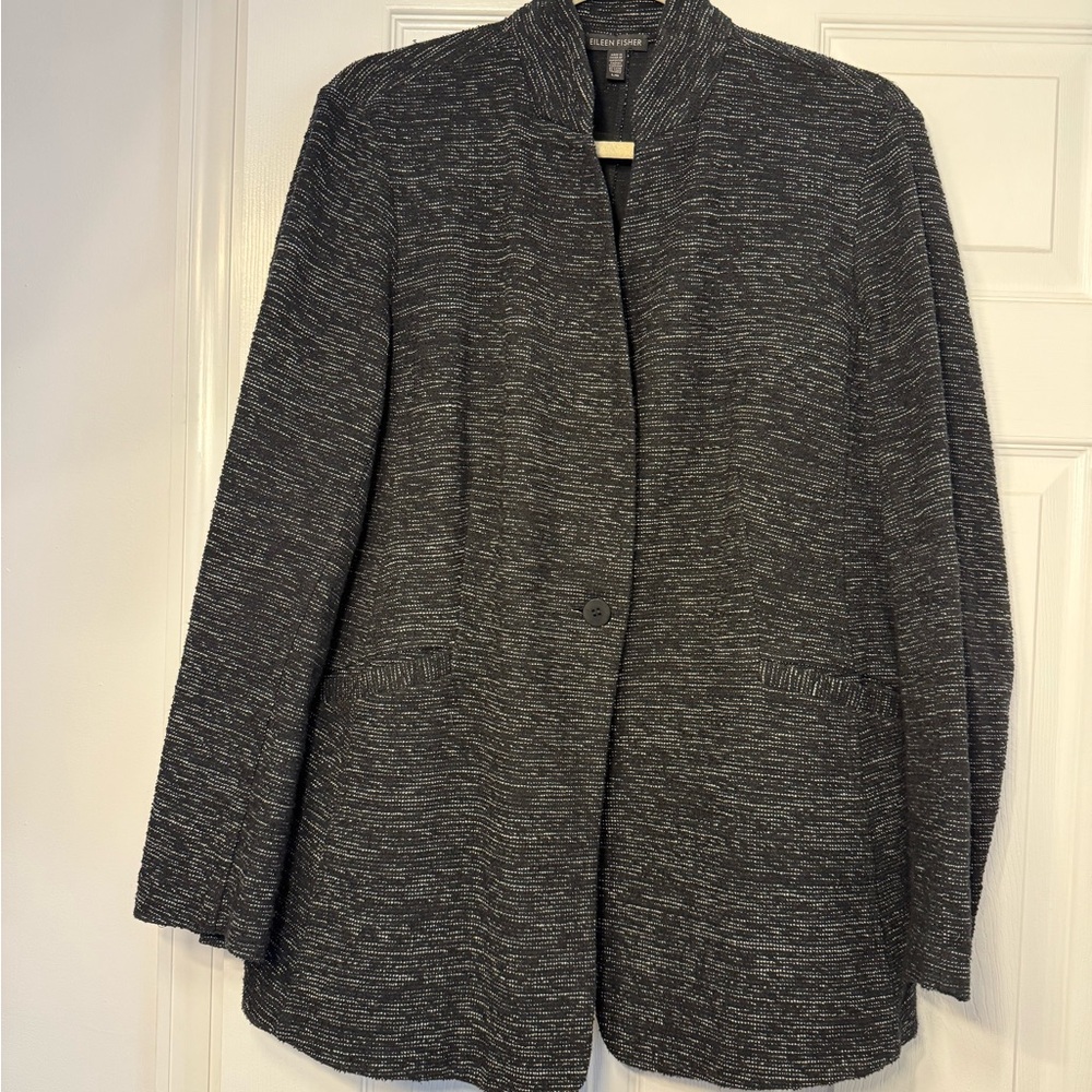 Eileen Fisher stretch “Tweed” Textured Blazer